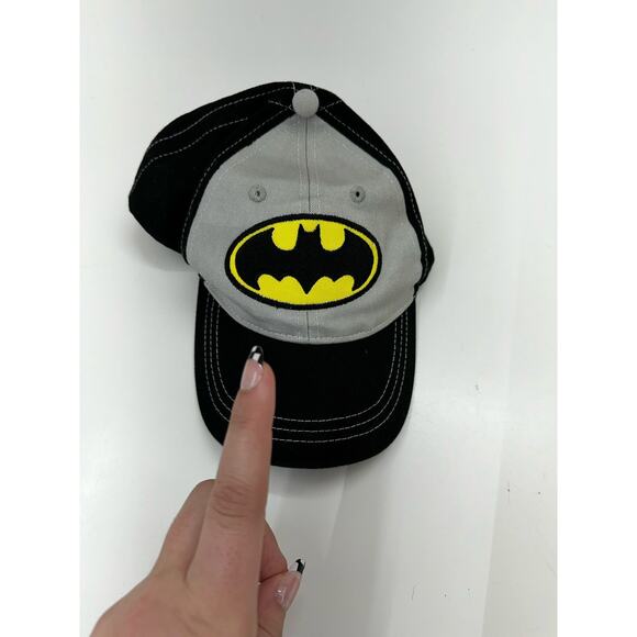 DC Comics Batman Childrens Baseball Hat Batman Logo Black Gray Adjustable Cap - Picture 9 of 9